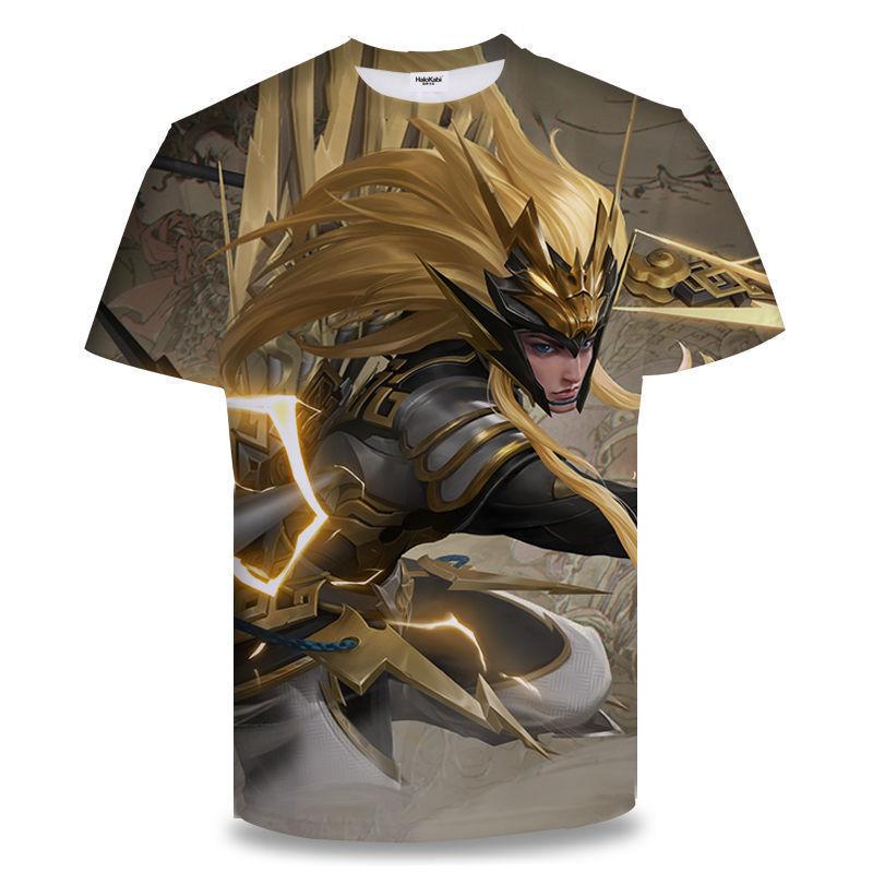 King of Glory Game Clothes Men's Short Sleeved T-shirt Spring and Summer Tee High School Students, Teenagers, Children's Trendy T-shirt Top