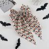 Festive Halloween Hair Accessory Bow Spring Clips for Women, Pumpkin Skeleton Ghost Hand Printed Clip Fabric Barrettes, Cute Horror Accessories