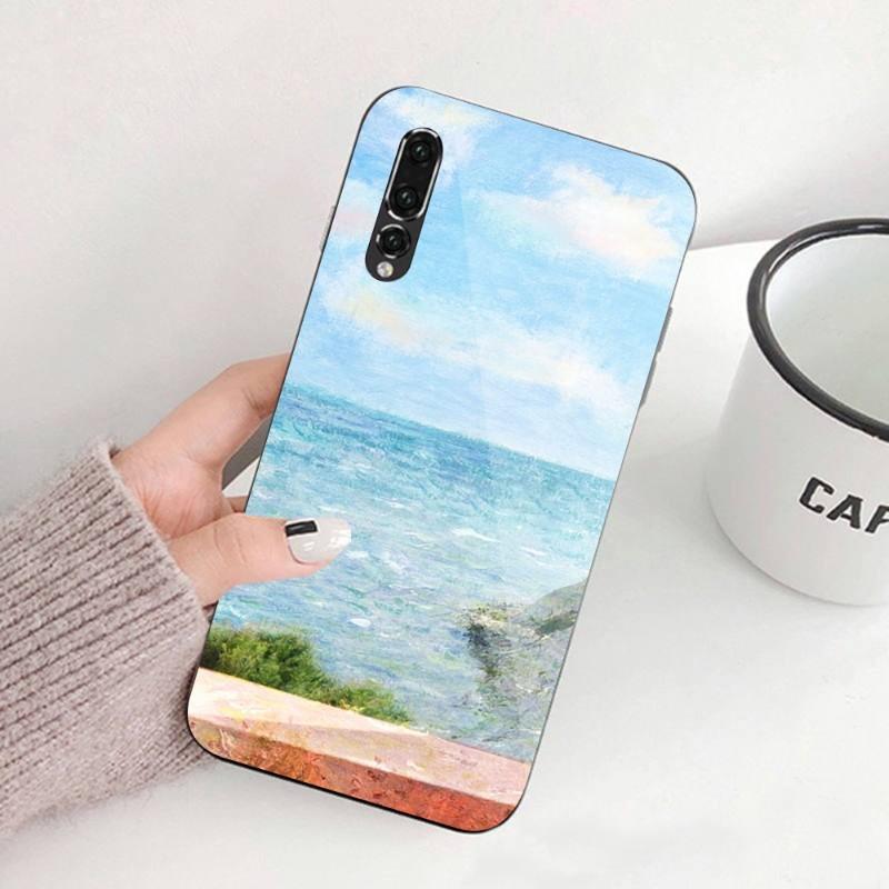 Ilustracja Malarstwo Olejne Artystyczne Etui na Telefon Dla Huawei P50 P40 P30 P20 Pro Mate 40 30 20 Pro Nova 9 8 7 PC Szkło Pokrowiec na Telefon