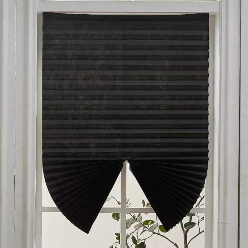 Shades Self-adhesive Half Windows Non-woven Folding Curtain Bathroom Balcony Living Room Balcony Curtains Pleated Blinds
