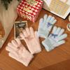 Milk Blue Milk Powder Plush Knitted Gloves Women's Winter Cute Bow Thickened Finger Antifreeze Student Cycling Warmth