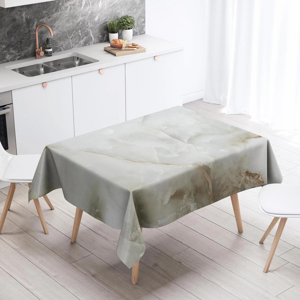 Marble Striped Tablecloth Home Decor Stain Resistant Waterproof Table Decoration Rectangular Kitchen Fireplace Tops