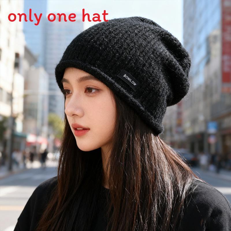 

Autumn Winter Knitted Dush Dush Hat With Letter Embroidery For Women Casual Style чёрный
