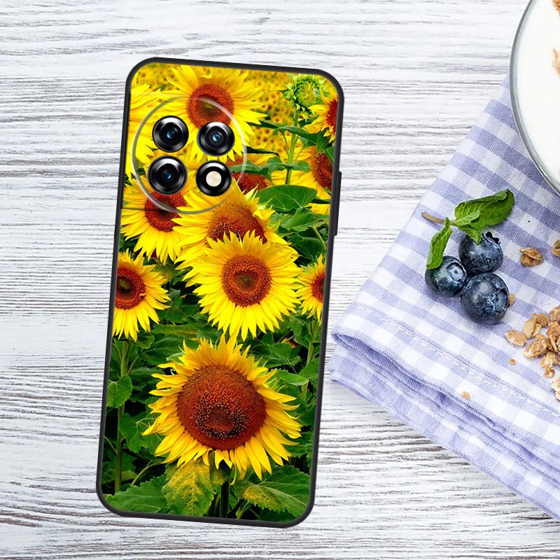 Sunflower  Floral Case For OnePlus Nord CE 5 2 3 4 Lite N20 N30 OnePlus 10T 13T 13R 12R 15R 10 11 12 13 15 Cover