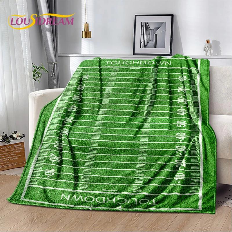 Rugby Field Rugby 2025 Style New American Football Cartoon Soft Blanket,Soft Throw Blanket for Home Bedroom Bed Sofa Travel Kids