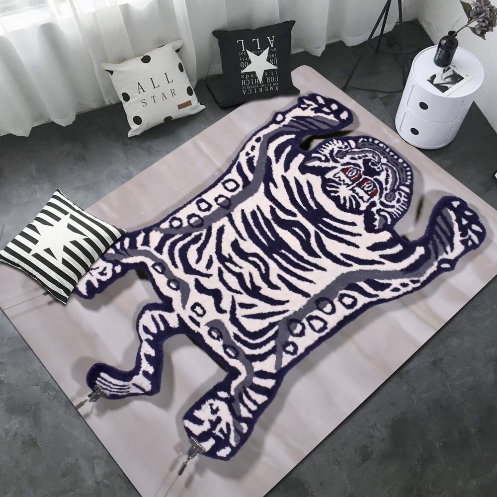 Tiger Flur Teppich Retro Mehrfachauswahl Wohnzimmer Küche Teppich Rutschfest Willkommensteppich