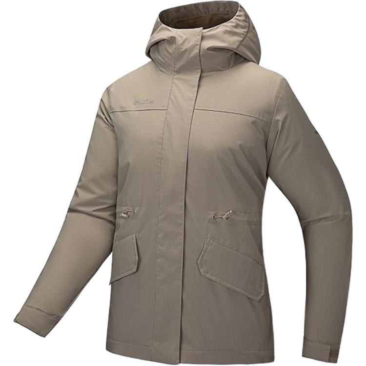 

Anta Solid Color Zip-Up Hooded Versatile Casual Sports Jacket Women jackets Walnut-Khaki 162447608N-1 S