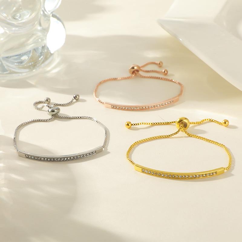 

3pcs Bracelets For Women Simple Models Gold-color Silver-plated Rose Gold-color Each 1 Adjustable Copper Beads Jewelry