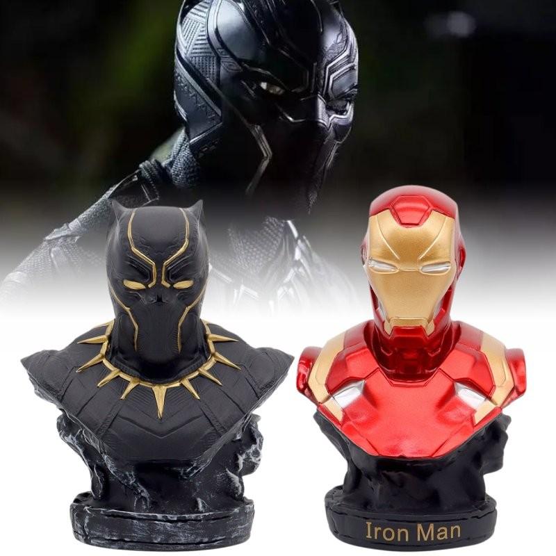Atemberaubendes 16cm Eisen Schwarzer Panther Halbfigurenmodell Perfekt für Schreibtischdekoration Geschenke