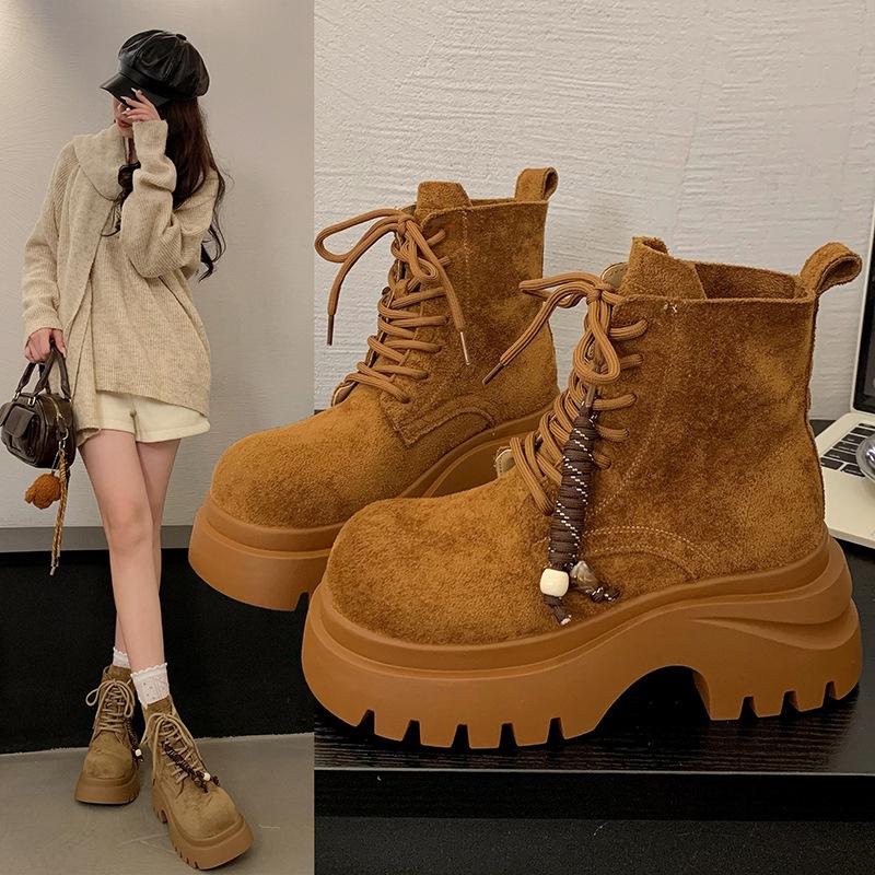 British Style Retro Big Head Locomotive Short Boots Women's 2025 Autumn and Winter New Versatile Small Casual Martin Boots