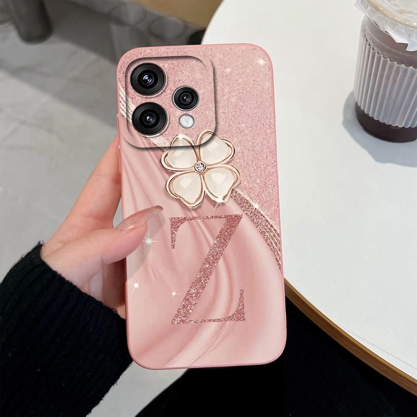 Для Oppo Reno 15 14 13 12 11 10 Pro 15F 14F 13F 12F 11F Чехол для телефона Простые узоры с начальными буквами Жидкий мягкий силикон Ударопрочный Прочные задние крышки Realme P3 Lite 4G gray