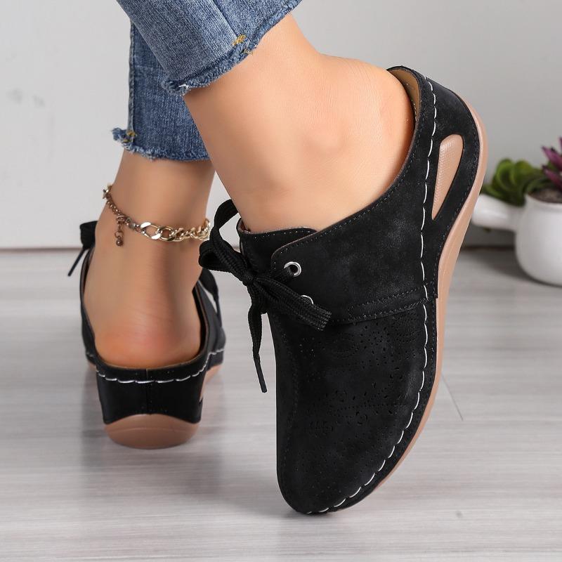 Fashion 2025 Summer Women's Orthopedic Sandals Fashionable Retro Trigger Wedge Slippers Casual Thick Sole Wearing Beach Women's Shoes