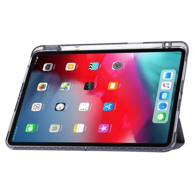 For iPad Pro 13 (2024) Case TPU+Acrylic+PU Leather Origami Stand Clear Back Tablet Cover