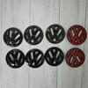 Hot Volkswagen Carbon Fiber Logo Steering Wheel Decal Sticker Golf 7 Rline Logo Accessory Black 3D Sticker Car Badge Logo