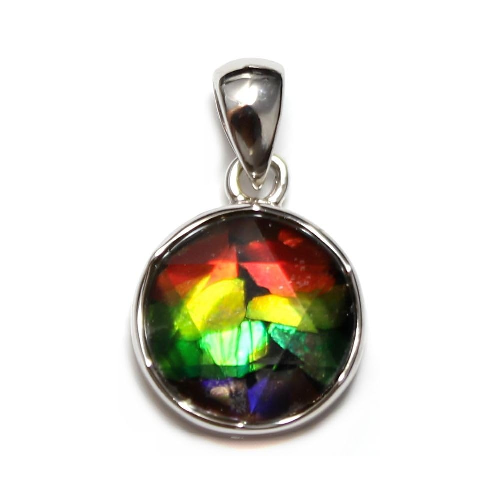 [Mizar] Ammonite Fossil Pendant, Hexagram Star, Sterling Silver 925 (Size S (Casual)) - Women s & Men s