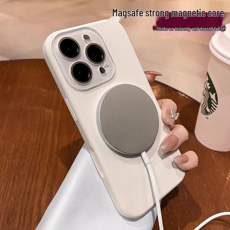 Apple 17Promax AI Button Liquid Silicone iPhone16 Case - Thin, Magnetic, Anti-Fall Ring
