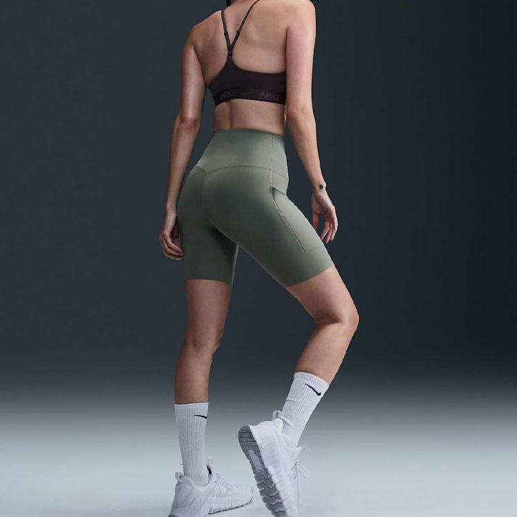 Nike Universal Solid Color Casual Breathable Quick-Dry High-Waisted Shorts Cycling Pants Women shorts Light-Army-Green DQ5995320