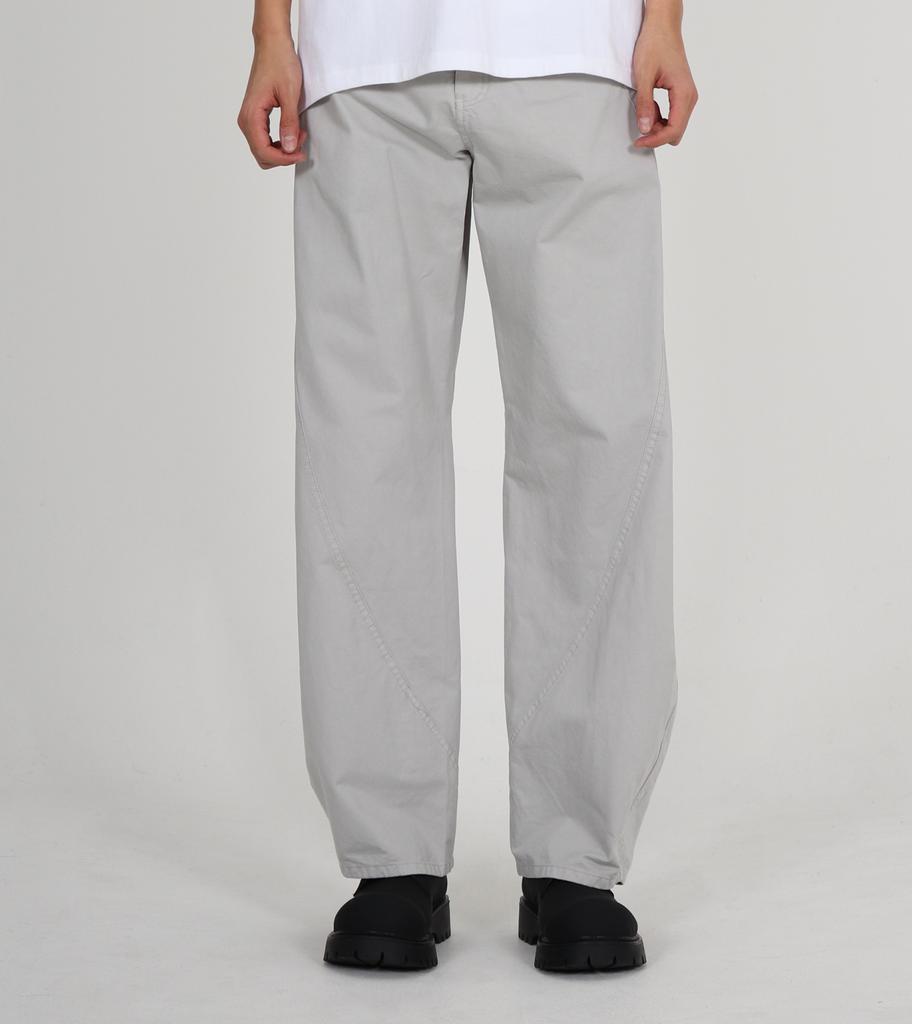 Beoteunseoul Side Big Pocket Curved Washed Cotton Pants (Light Gray)