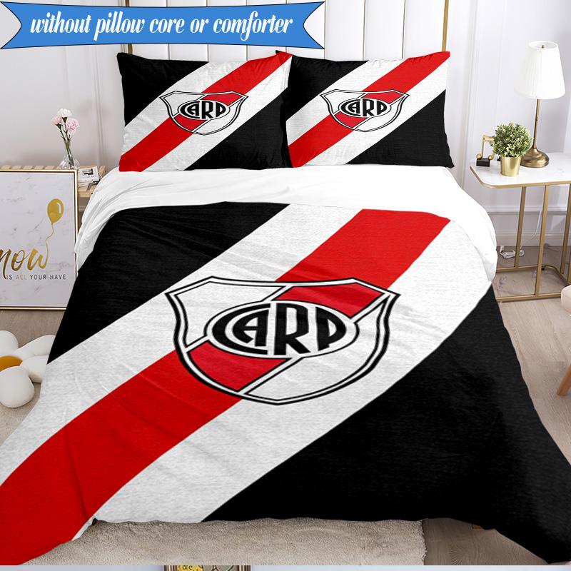 River Plate Emblem 3pcs Bedding,Including 1pc Duvet Cover And 2pcs Pillowcases Perfect for Christmas,Ideal for Bedroom, Dormitory