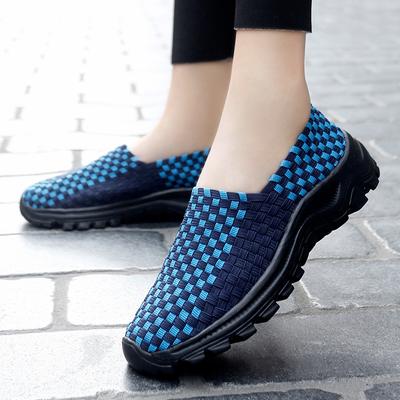 Summer Black Handmade Braid Beach Shoes Women Slip On Large Size Casual Espadrilles Breathable Sneakers Purple Blue Lazy Shoes