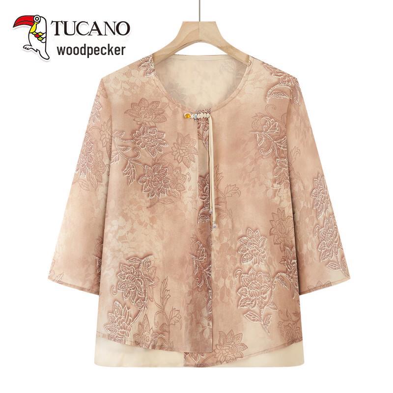 Tucano Elegant Mid-Sleeve Summer Top for Senior Women 4XL
