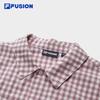 FILA FUSION Couple's Loose Fit Long-Sleeve Plaid Cotton Shirt