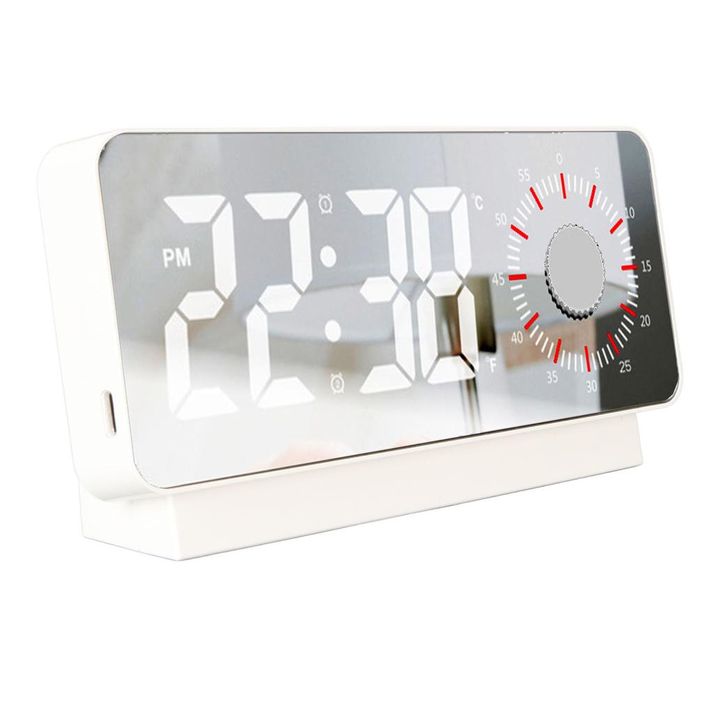 Digital Alarm Clock Dual Display 2 Adjustable Brightness Green Number 12H 24H LED Electronic Clock w