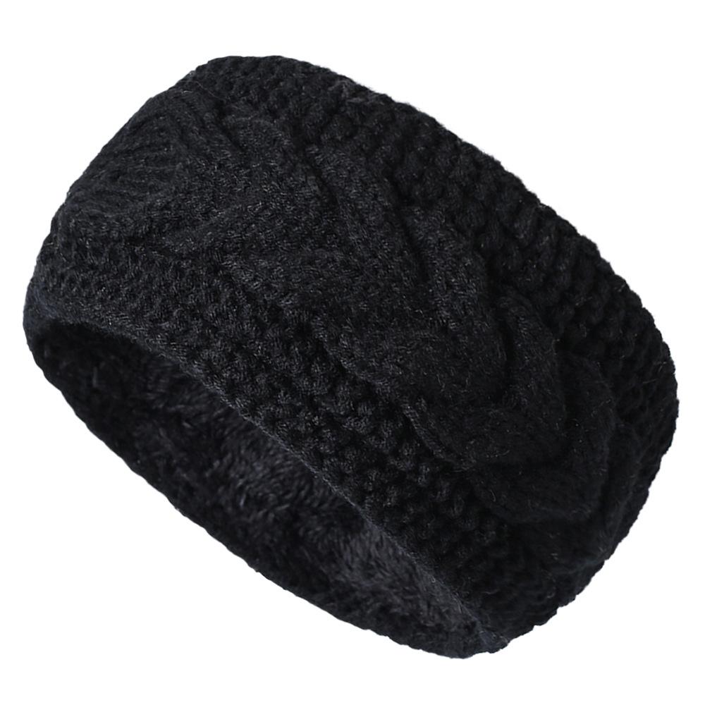 European & American Winter Plush Knit Sports Headband: Lined for Cold Protection Hair Accessory