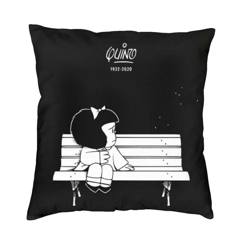 Federa per Cuscino Quadrata Pensierosa di Mafalda Decorazione per la Casa Stampa 3D Double-Sided Fumetto di Quino Cartone Animato Federa per Cuscino per Divano