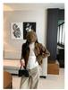 Women's Slim-Fit Half-High Neck Base Layer Long-Sleeve T-Shirt, Autumn/Winter Style with Cinched Waist and High-End Feel.