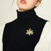1/2Pcs Women Brooch Lapel Pin Rhinestones Inlaid Pin Flower Design with Sparkling Decorative