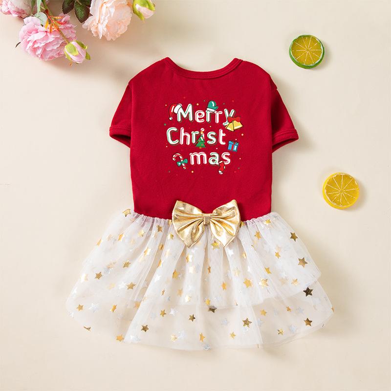 1pcs Christmas Winter Pet Clothes Two-Leg Dress for Dogs Cats Polyester Fabric Holiday Outfit Dog Decoration Supplies