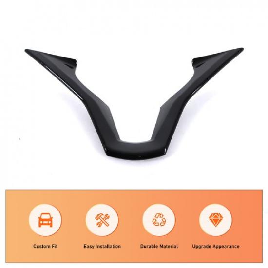 Glossy Piano Black ABS Steering Wheel V-Frame Trim For Cadillac Escalade -23