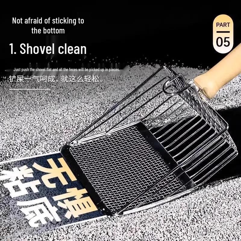 Dual-Purpose Metal Mesh Cat Litter Scoop: Essential Tool for Efficient Cleaning.