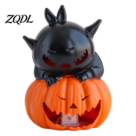 Halloween Theme Light Pumpkin Night Light, LED Spooky Skeleton Desk Lamp, Electric Candle for Holiday Party Home Office Decoration Holida Lamp