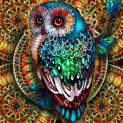 Completo 5D pittura diamante fai da te cartone animato gufo mosaico ricamo punto croce decorazioni per la casa regalo fatto a mano