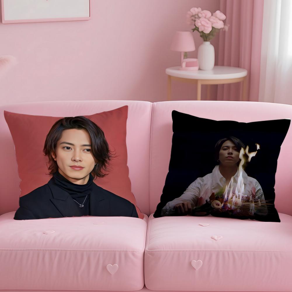 Popular Actor Yamashita Tomohisa Cushion Cover Soft EasyWash Pillow Case Versatile for Couch Bed Travel and Office