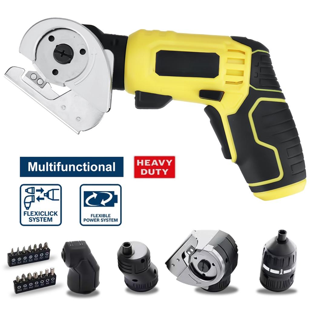 USB Cordless Multifunctiona Drill 3.6V Electric Round Cloth Cutter Scissors Power Driver Screwdriver Fabric Cutting Machine