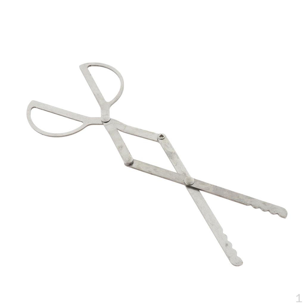 159mm/6.26 Stainless Steel Folding Fire Tongs for Outdoor Camping Backpacking Hiking