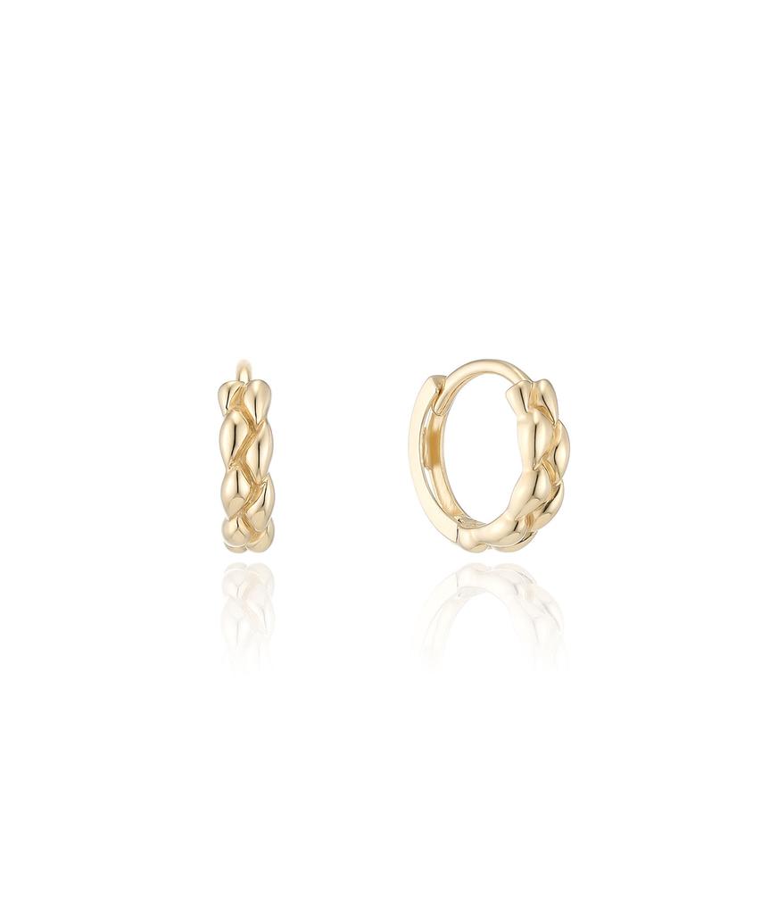 Lloyd Knot Pattern 5K Gold One-Touch Ring Earrings Lohq3006H