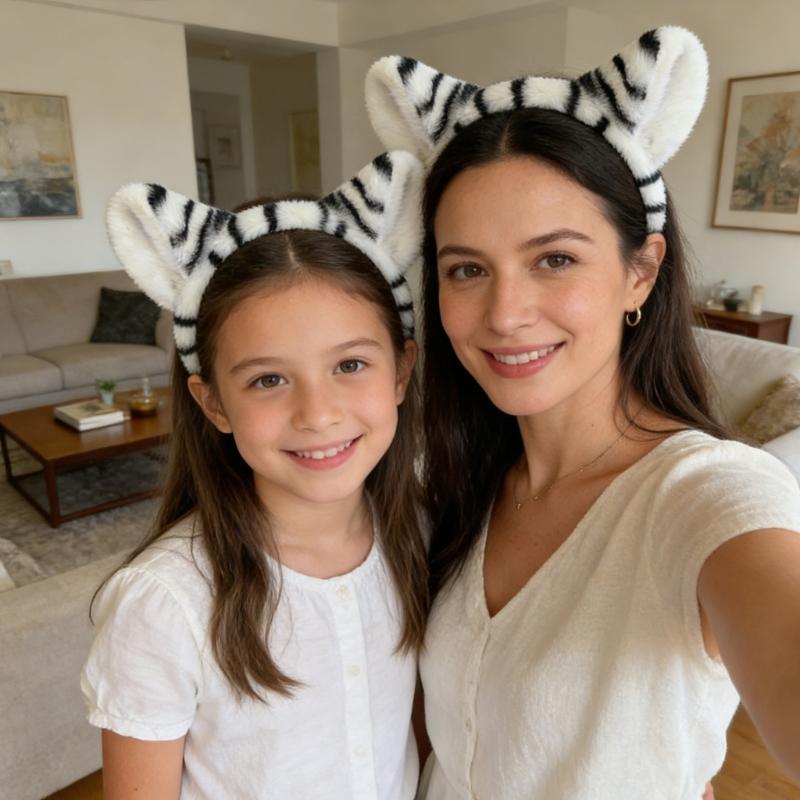 1/3Pcs Kids Zebras Costume Set Zebras Ear Headband Tail Bowtie for Halloween Christmas Cosplay Animal Dressing Up Set