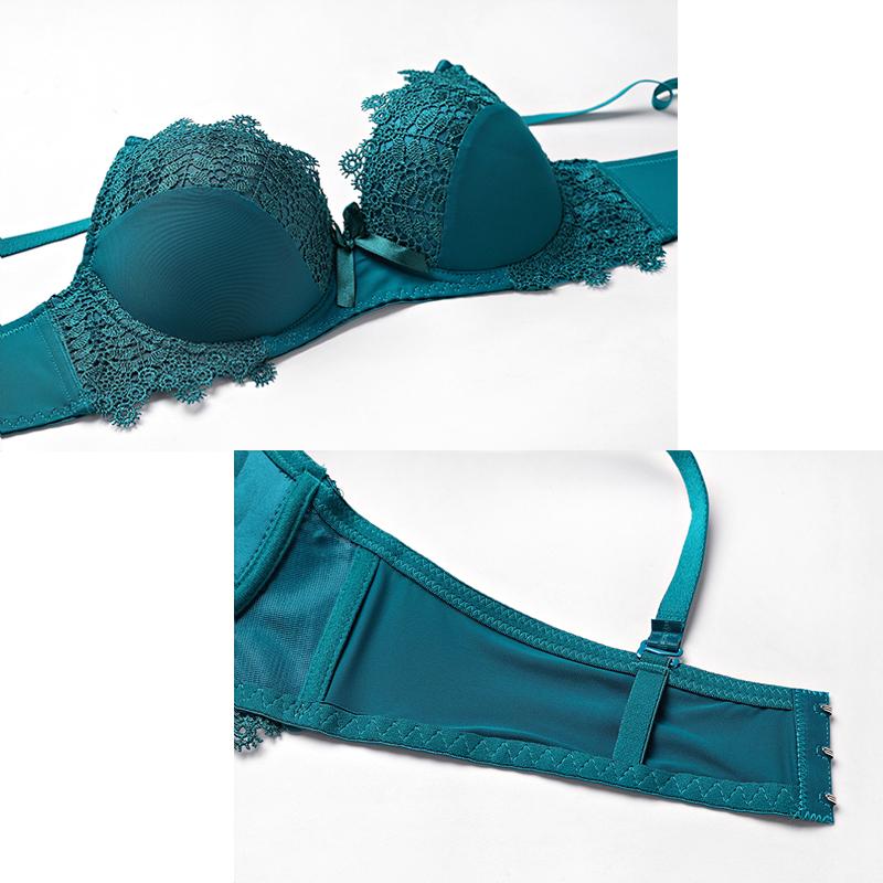 Julexy Push-up-BH-Set für Damen, Unterwäsche, Spitzen-Dessous, Büstenhalter und Slip, verstellbares Bralette-Höschen
