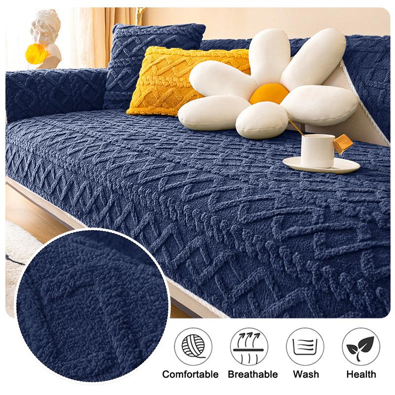 Jacquard Stretch Sofa Covers Anti -Slip Pattern Backing Protects Couch Cushions From Pets And Cats Velvet Sectional Couch Cover