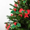 Christmas Bow Decoration Red Fruit Berries Green Leaves Hanging Ornaments DIY Xmas Trees Pendant for Holiday Home Party Decor