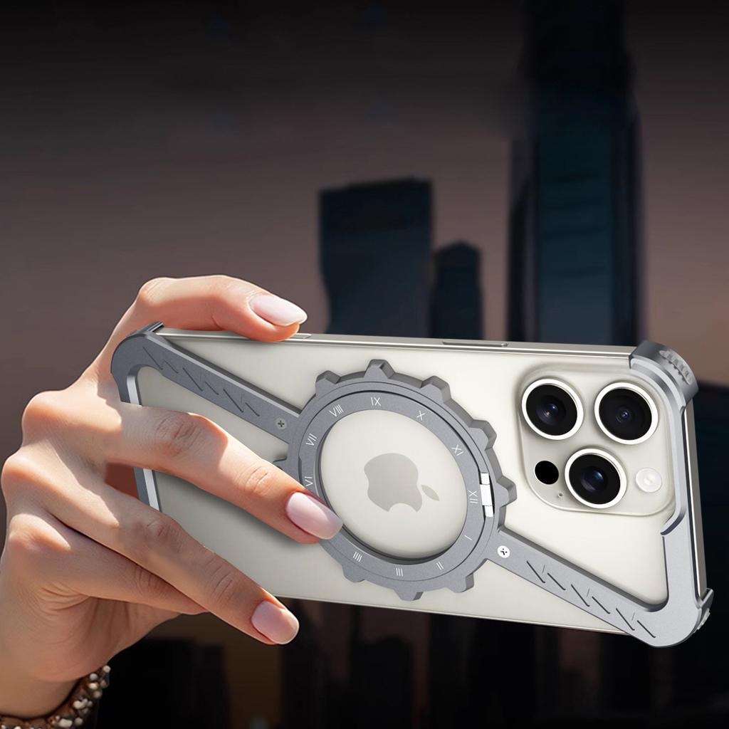 For iPhone 16e/15/14/14 Pro/13 Pro/13 Kickstand Case Compatible with MagSafe Z Shape Bumper Phone Cover