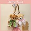 Couple Teddy Cute Bear Keychain Adorable Plush Bear With Bow Decoration Tie