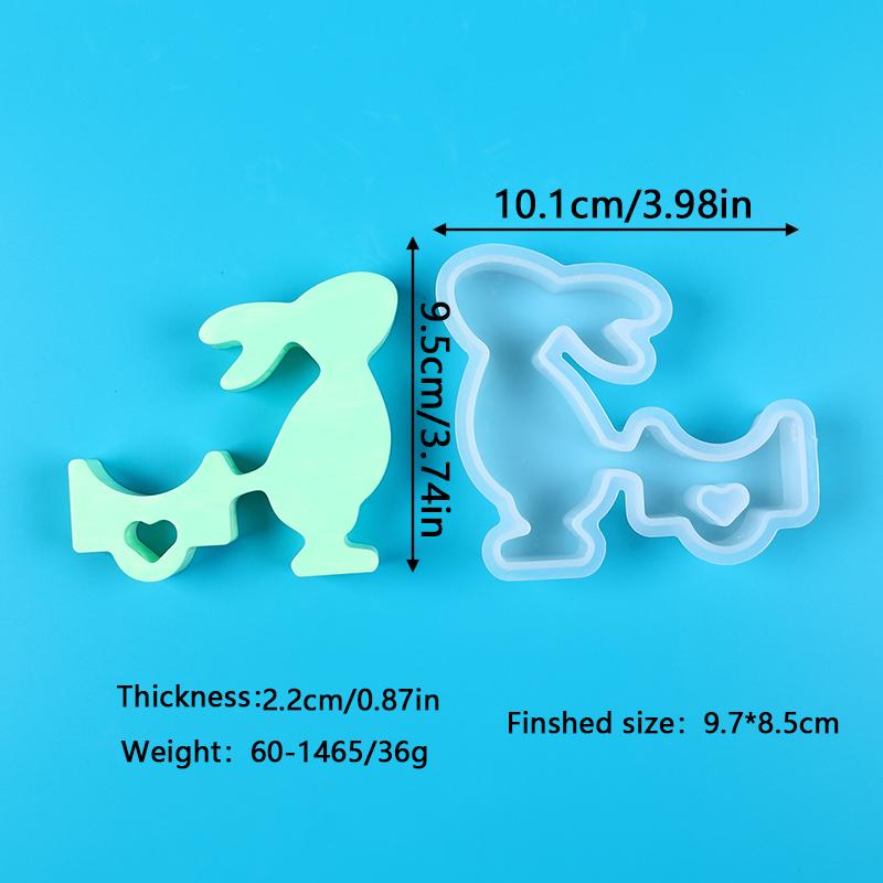 

Bunny Pulling Car Silicone Resin Mold for Easter 3D Heart Rabbit Cart Candle Aroma Ornament Soap Plaster Mould Home Decor