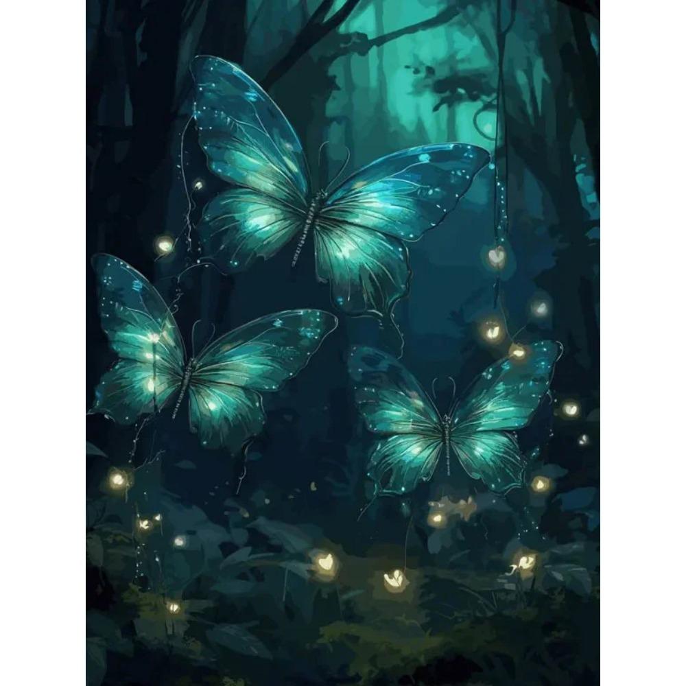 Diamond Painting Full Drill Luminous Butterfly Round Diamond Painting Handmade Fruit Cute Cat Animal Diy Diamond Mosaic Painting Home Decoration