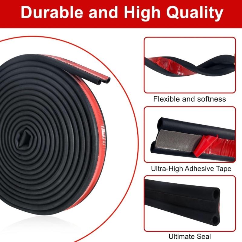 Universal Tailgate Seal Auto Adhesive EPDM Rubber Weatherstrip Double Layer Protection Suitable For Trucks Campers Cars