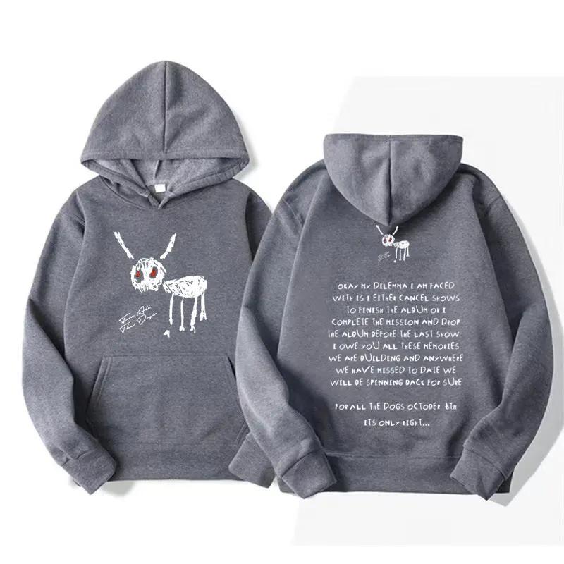 Rapper Drake for All The Dogs Letter Hoodie Men's Vintage Pullovers Sweatshirt Fashion Retro Oversized Hooded Streetwear